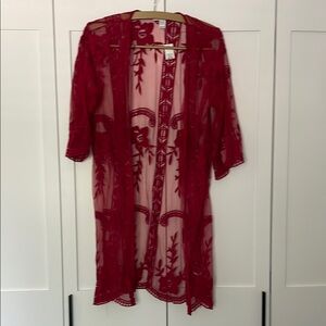 Streetwear Society Red Lace Robe NWT